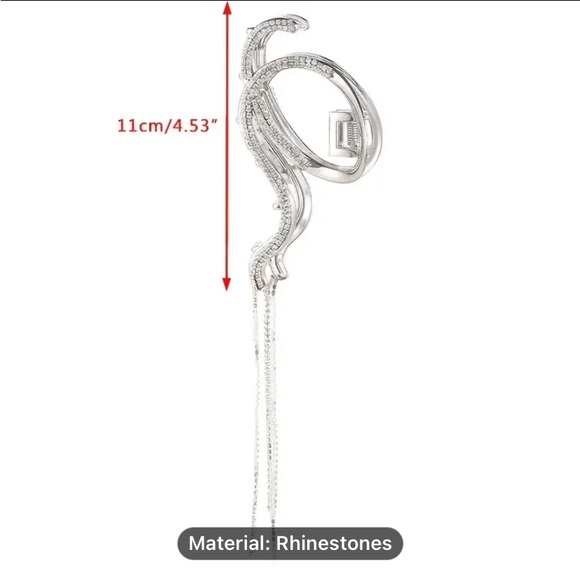 Rhinestone Tassel Geometric Hair Claw Hair Accessory - Picture 7 of 7